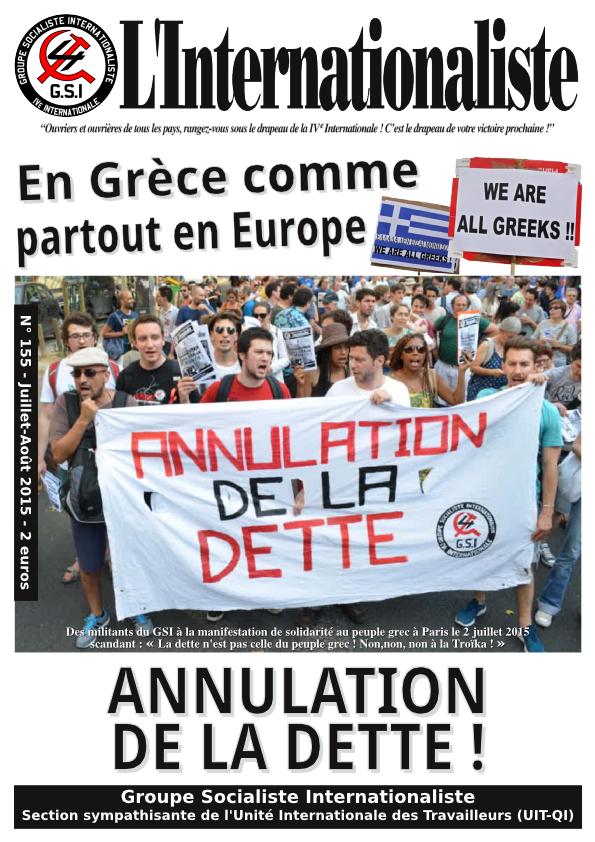 Une de l'Internationaliste 155