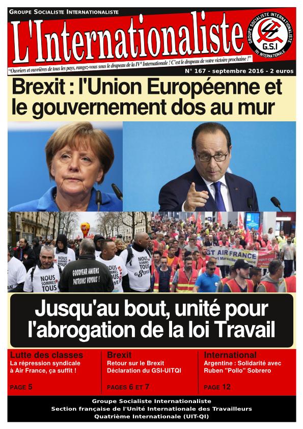 Une de l'Internationaliste 167