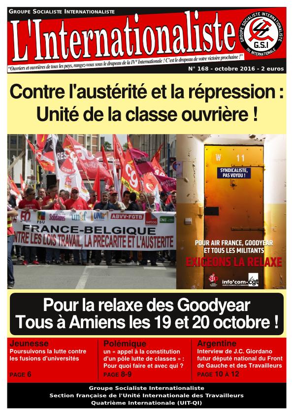 Une de l'Internationaliste 168
