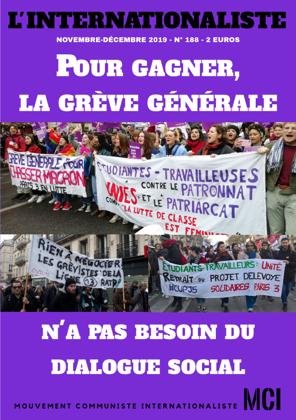 Une de l'Internationaliste 188
